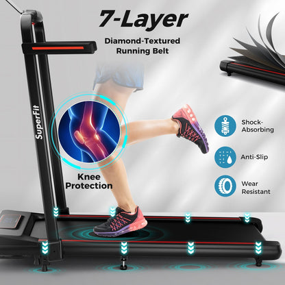 2 in 1 Folding Treadmill with Incline with Remote Control