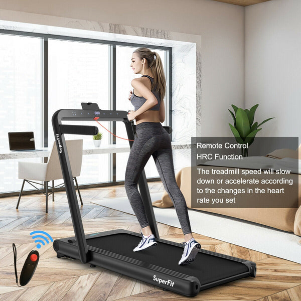 4.75HP 2 In 1 Folding Treadmill with Remote APP Control