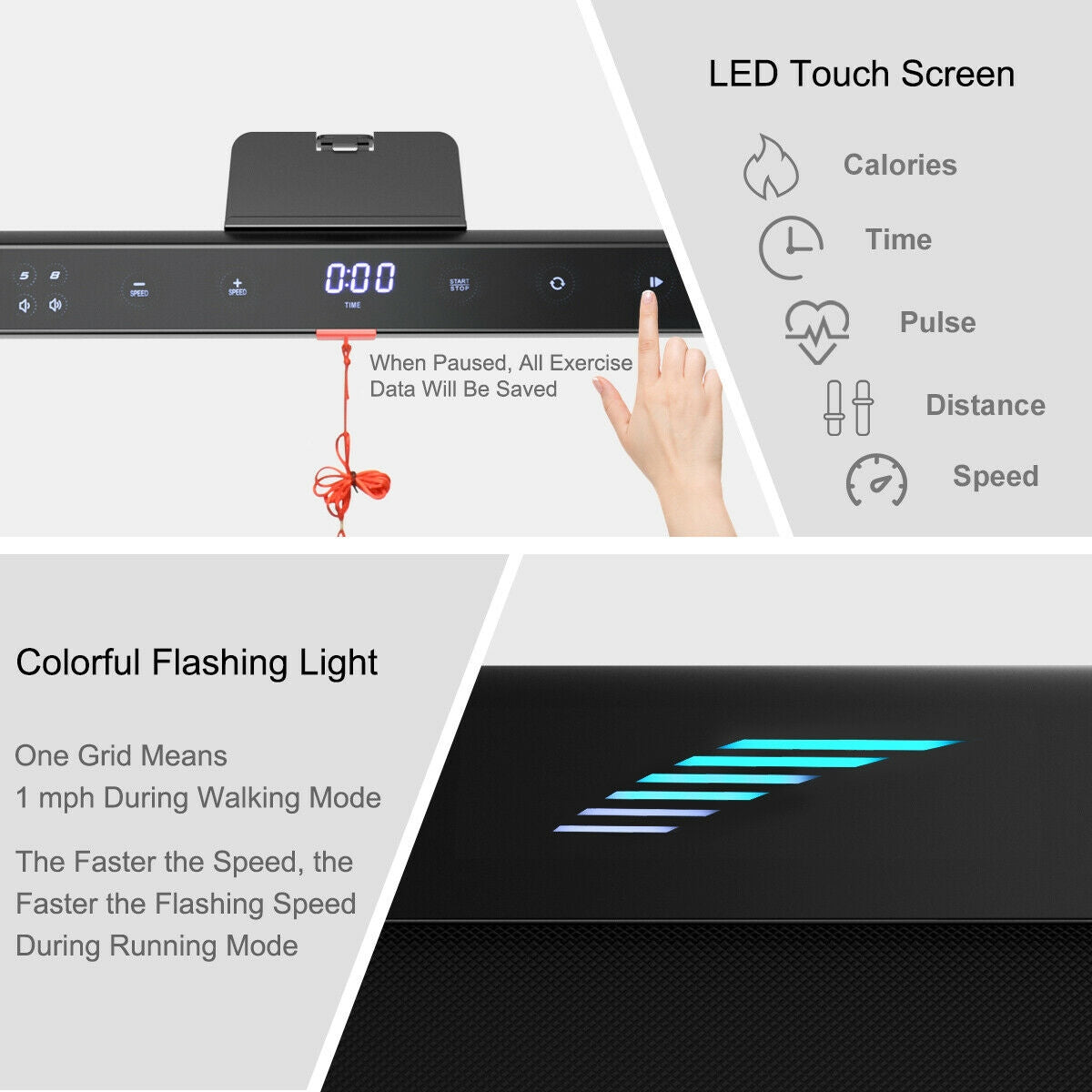 4.75HP 2 In 1 Folding Treadmill with Remote APP Control