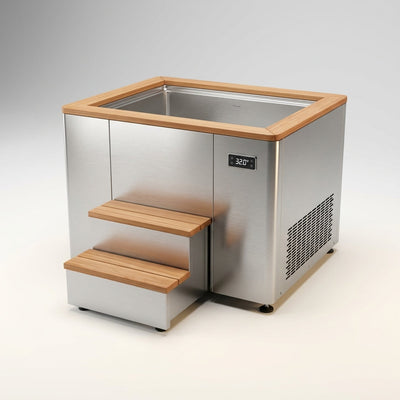 Cold Plunge Tub Designed for Fast Cooling, Integrated Side Chiller, 316L Stainless Basin, Digital Display