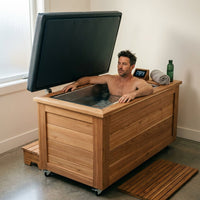 TimberChill Glacier Pro Cedar Cold Plunge — Lifestyle