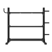 Weight Rack Built for Home Gym Organization, Commercial-Grade Steel, Three Shelves, Olympic Plate Pegs