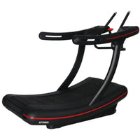 Manual Treadmill Designed for Natural Running, Self-Powered Curved Deck, Digital Monitor, Compact Frame